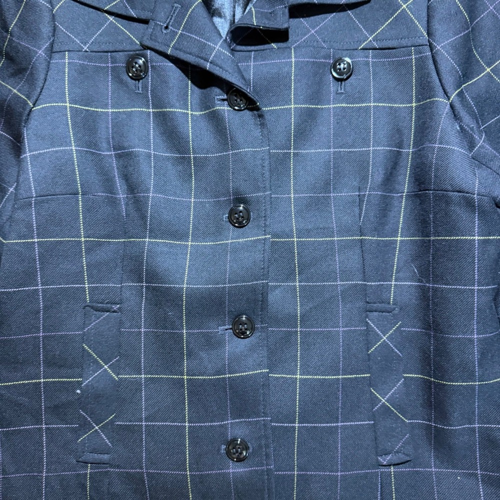 Pendleton Black Windowpane Plaid Wool Blazer Jack… - image 2